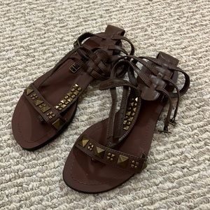 Women’s Brown Studded Gladiator Sandals